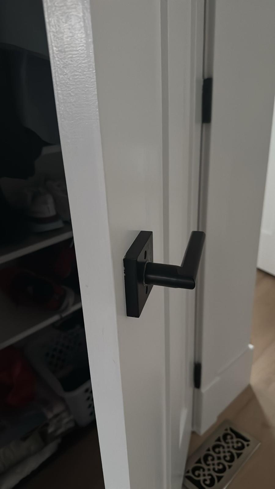 Door lever hardware installation